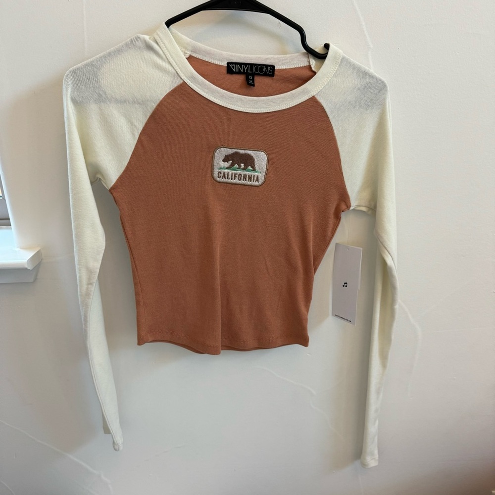 orange and white california long sleeve